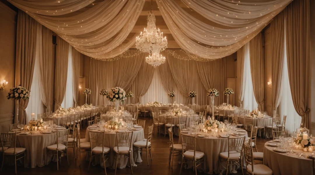 accrocher des tentures pour mariage